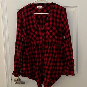 Buffalo plaid babydoll tunic
